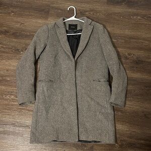 Maje Grey Wool Cashmere Coat Size 40 *flaw